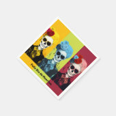 Triptych von Dia de Muertos Calavera Catrina Serviette (Ecke)
