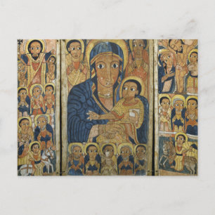 Triptychenzentrum-Panel mit Mary und ihrem Sohn Postkarte