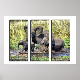 Triptychische Wildtiere Poster