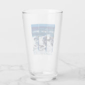 Triptychon der abstürzenden Wellen auf Steinen Glas (Rückseite)