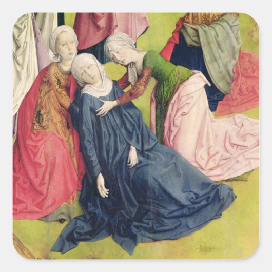 Triptychon der Kreuzigung Quadratischer Aufkleber (Vorderseite)