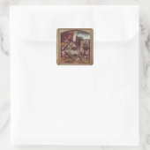 Triptychon der Temptation von St. Anthony Quadratischer Aufkleber (Tasche)