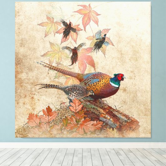 Triptychon des Perlmuttplakats Leinwanddruck (Insitu (Holzboden))