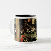 Triptychon: Die Versuchung von St Anthony Zweifarbige Tasse (Vorderseite Links)