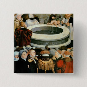 Triptychon, links Platte, Philipp Melanchthon Button