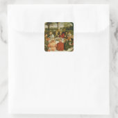 Triptychon, links Platte, Philipp Melanchthon Quadratischer Aufkleber (Tasche)