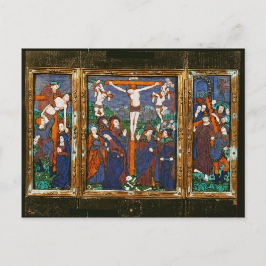 Triptychon mit der Crucifixion, Limousin Postkarte (Vorderseite)