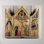 Triptychon mit Szenen aus dem Leben der Menschen Poster (Vorne)