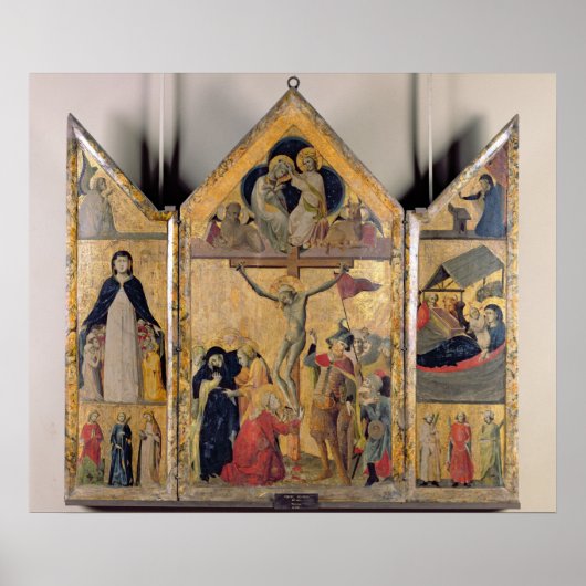 Triptychon mit Szenen aus dem Leben der Menschen Poster (Vorne)