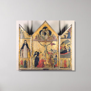 Triptychon mit Szenen vom Leben von Leinwanddruck