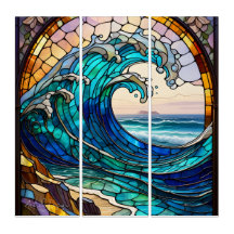 Triptychon Moderne gotische Buntglasfenster