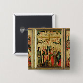 Triptychon, welches die Kreuzigung von Christus Button (Vorne & Hinten)