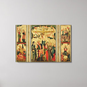 Triptychon, welches die Kreuzigung von Christus Leinwanddruck