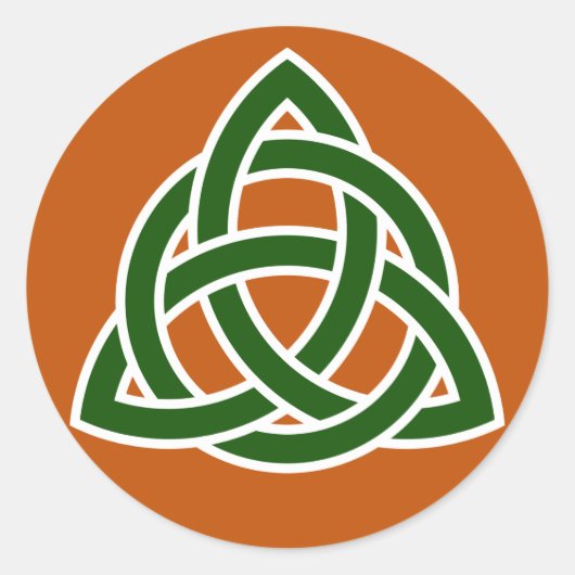 Triquet Celtic Knot (grün und weiß) Runder Aufkleber (Vorderseite)