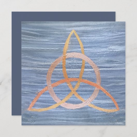 Triquetra Abstrakt | Blue Gold Celtic Trinity Knot Einladung (Vorne/Hinten)