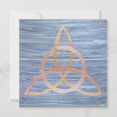Triquetra Abstrakt | Blue Gold Celtic Trinity Knot Einladung (Vorderseite)