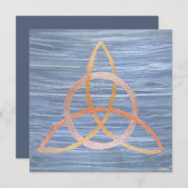 Triquetra Abstrakt | Blue Gold Celtic Trinity Knot Einladung