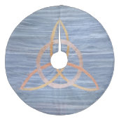 Triquetra Abstrakt | Blue Gold Celtic Trinity Knot Fleece Weihnachtsbaumdecke (Vorderseite)