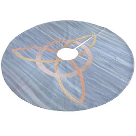 Triquetra Abstrakt | Blue Gold Celtic Trinity Knot Fleece Weihnachtsbaumdecke