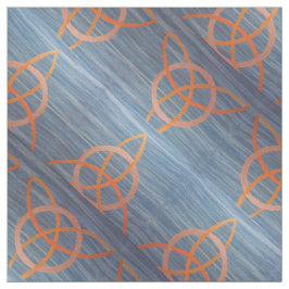 Triquetra Abstrakt | Blue Gold Celtic Trinity Knot Stoff