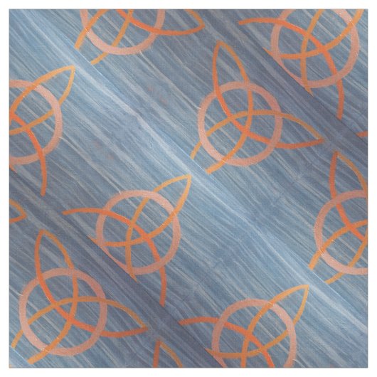 Triquetra Abstrakt | Blue Gold Celtic Trinity Knot Stoff (Muster)