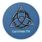Triquetra (blau) keramikknauf (Vorderseite)