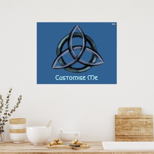 Triquetra (blau) poster (Küche)