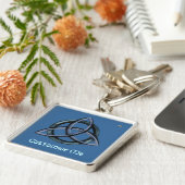 Triquetra (blau) schlüsselanhänger (Seite)
