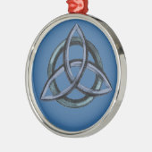 Triquetra (blau) silbernes ornament (Links)