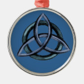 Triquetra (blau) silbernes ornament (Vorne)