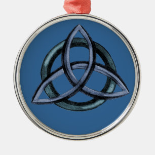 Triquetra (blau) silbernes ornament