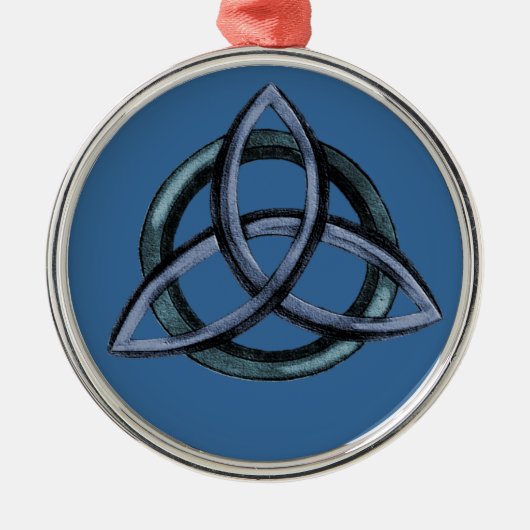 Triquetra (blau) silbernes ornament (Vorne)