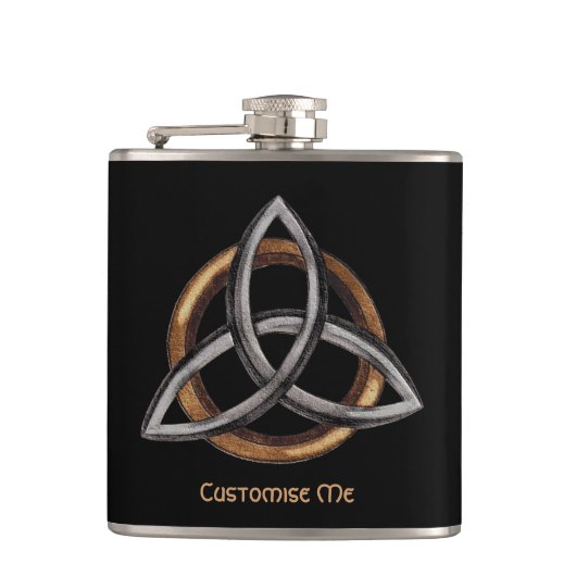 Triquetra (braun/silber) flachmann (Vorderseite)