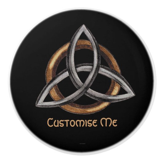 Triquetra (braun/silber) keramikknauf (Vorderseite)