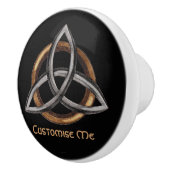 Triquetra (braun/silber) keramikknauf (Rechts)