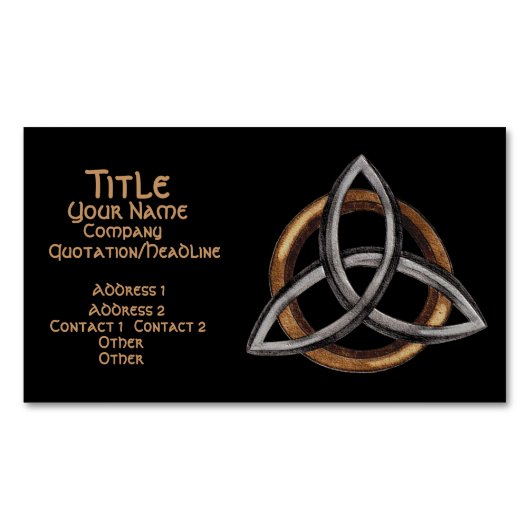 Triquetra (braun/silber) magnetische visitenkarte (Vorderseite)