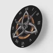 Triquetra (braun/silber) runde wanduhr (Winkel)