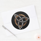 Triquetra (braun/silber) runder aufkleber (Umschlag)