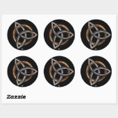 Triquetra (braun/silber) runder aufkleber (Blatt)