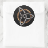 Triquetra (braun/silber) runder aufkleber (Tasche)