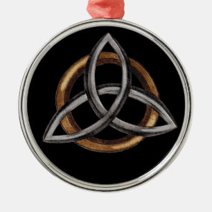 Triquetra (Brown/Silber) Silbernes Ornament