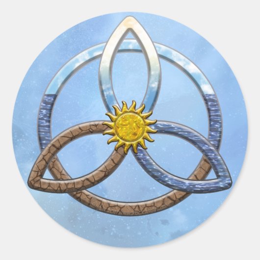 Triquetra Earth Air Water Runder Aufkleber (Vorderseite)