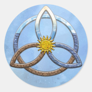 Triquetra Erdluft-Wasser Runder Aufkleber