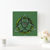 Triquetra (Green) Quadratische Wanduhr (Zuhause)