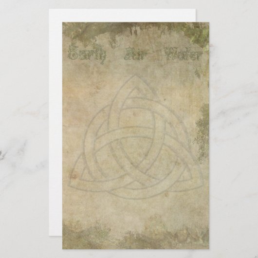 Triquetra natürlich, Erdluft-Wasser Briefpapier (Vorne/Hinten)