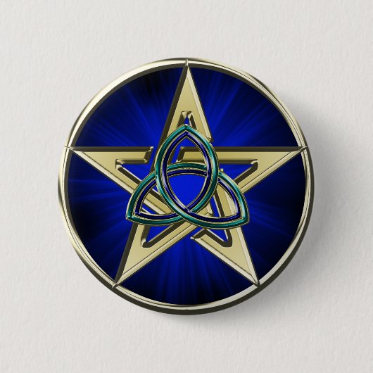 Triquetra Pentagram-Knopf Button (Vorderseite)