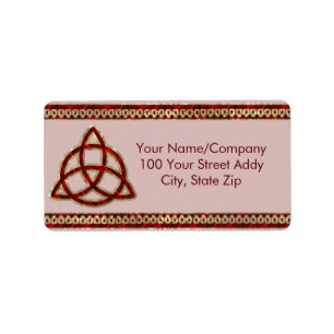 Triquetra Red Silk Adressaufkleber