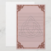 Triquetra Red Silk Lined Briefpapier (Vorne/Hinten)