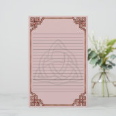 Triquetra Red Silk Lined Briefpapier (Stehend Vorderseite)
