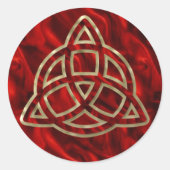 Triquetra Red Silk Runder Aufkleber (Vorderseite)
